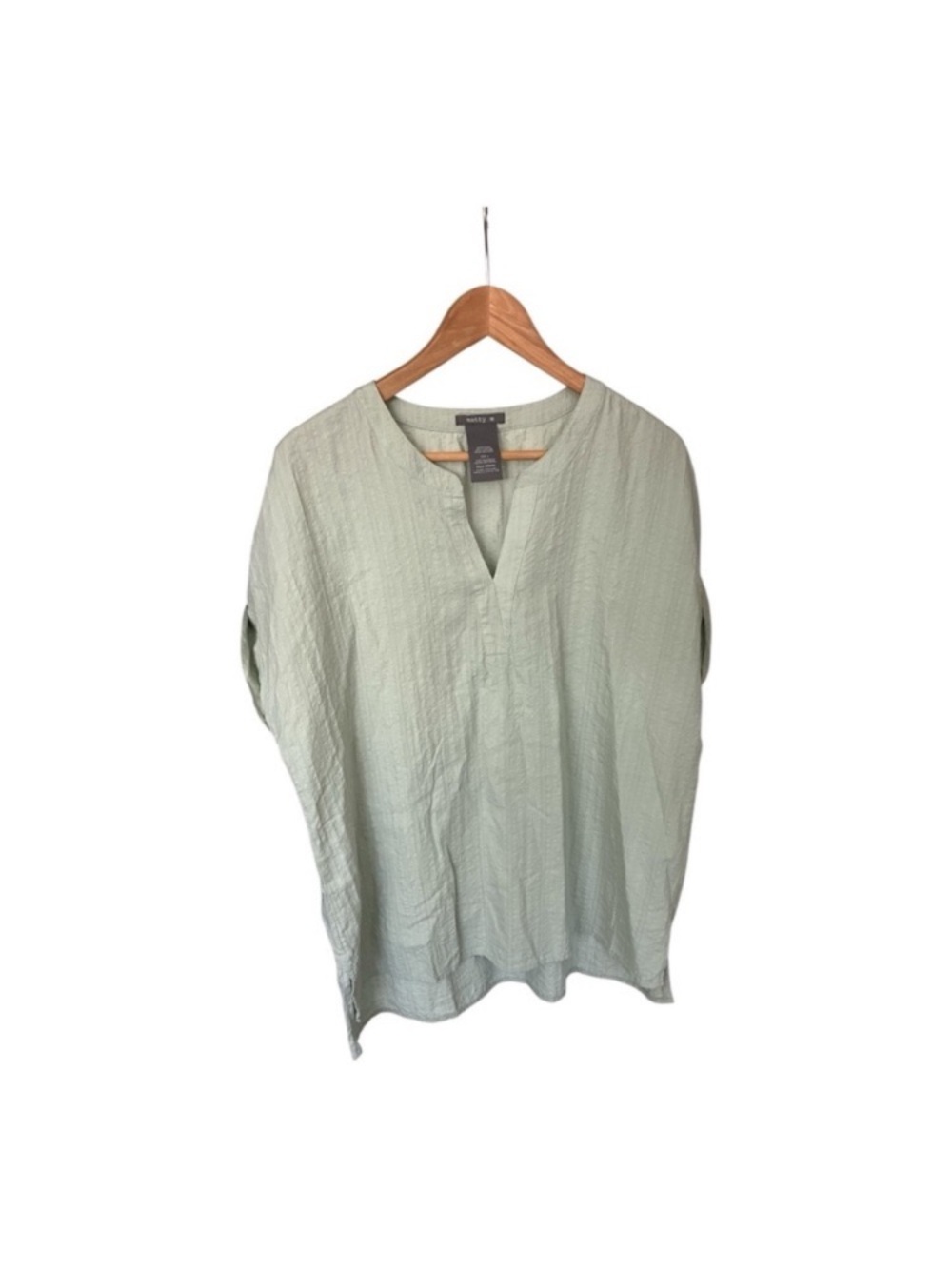 Matty M Light Sage Green Split-Neck Tunic summer top size L